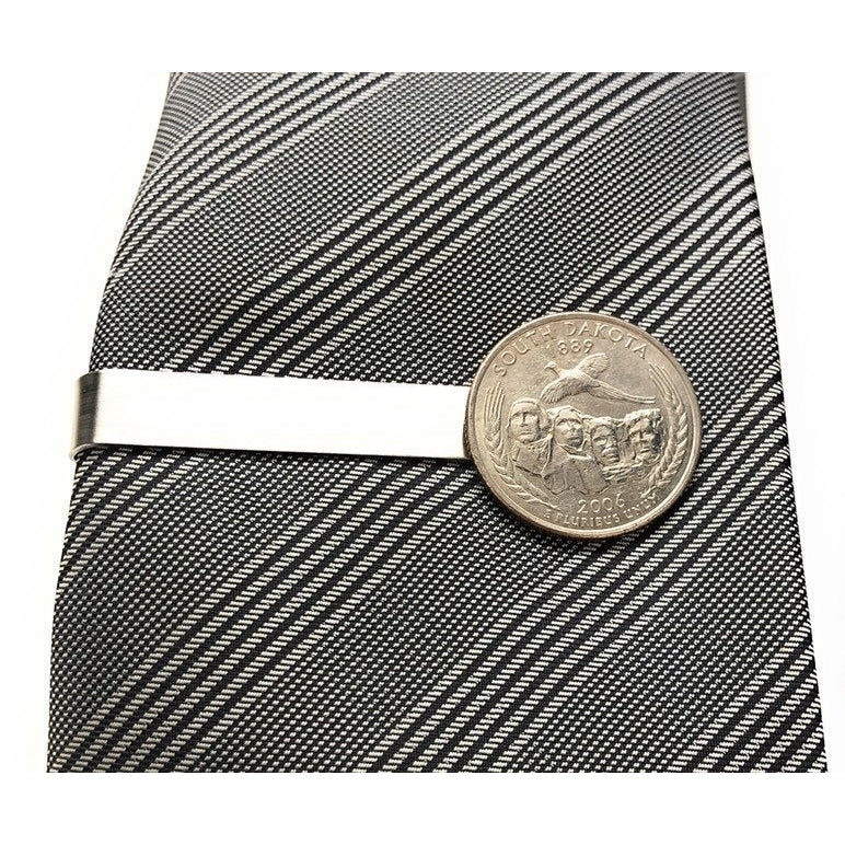 Tie Clip South Dakota State Quarter Enamel Coin Tie Bar Travel Souvenir Coins Keepsakes Cool Fun Collector Gift Image 1
