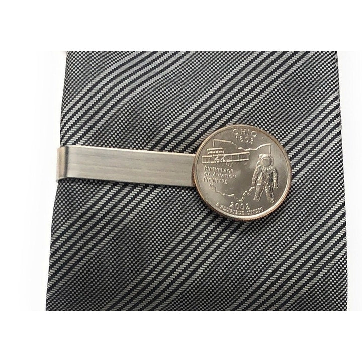 Tie Clip Ohio Tie Bar Suit Flag State Enamel Coin Jewelry Collector Travel Souvenir Coins Keepsakes Cool Fun Space Image 1