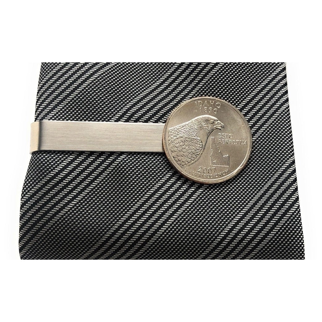Tie Clip Idaho State Quarter Enamel Coin Tie Bar Travel Souvenir Coins Keepsakes Cool Fun Comes with Gift Box Image 1