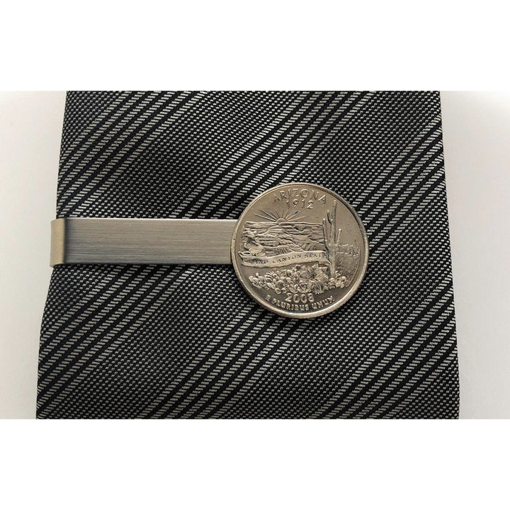 Tie Clip Uncirculated Arizona State Quarter Enamel Coin Tie Bar Travel Souvenir Coins Keepsakes Cool Fun Comes with Gift Image 1