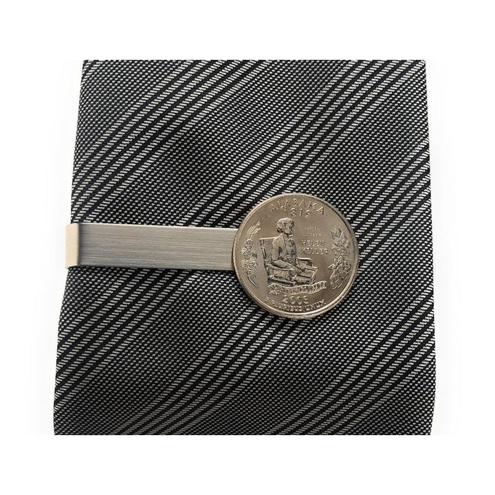 Tie Clip Uncirculated Alabama State Quarter Enamel Coin Tie Bar Souvenir Coins Keepsakes Collector Image 1