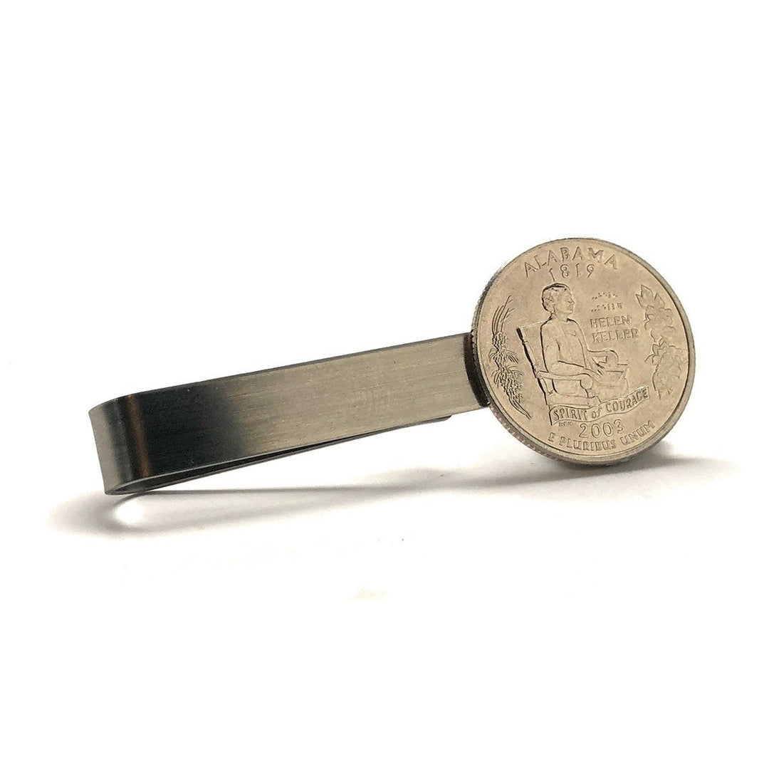 Tie Clip Uncirculated Alabama State Quarter Enamel Coin Tie Bar Souvenir Coins Keepsakes Collector Image 2