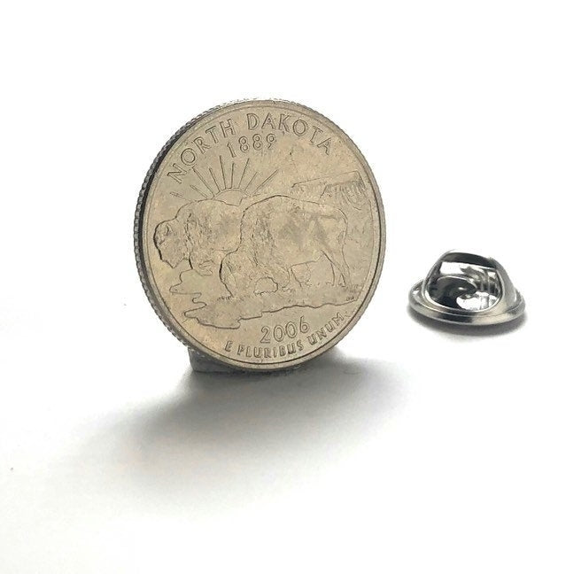 Enamel Pin North Dakota State Quarter Enamel Coin Lapel Pin Tie Tack Collector Pin Travel Souvenir Coin Keepsakes Cool Image 1