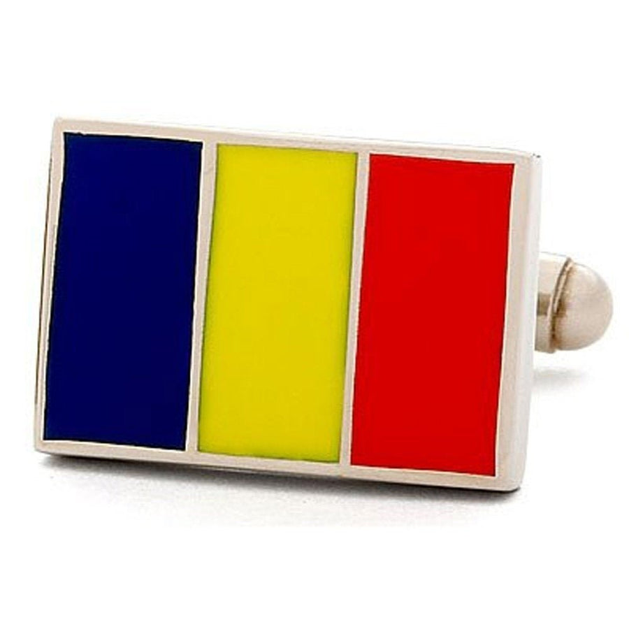 Romania Flag Cufflinks Black Sea Cuff Links Europe Nation Flag Image 1