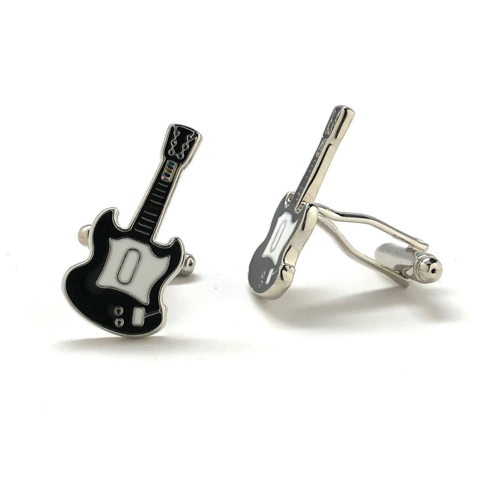 Video Game Cufflinks Rock and Roll Guitar Fun Jukebox Hero Cuff Links Comes with Gift Box Image 2