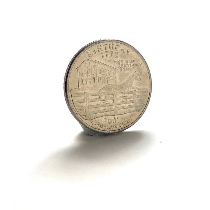 Enamel Pin Kentucky State Quarter Enamel Coin Lapel Pin Tie Tack Collector Pin Travel Souvenir Coin Keepsakes Cool Fun Image 2