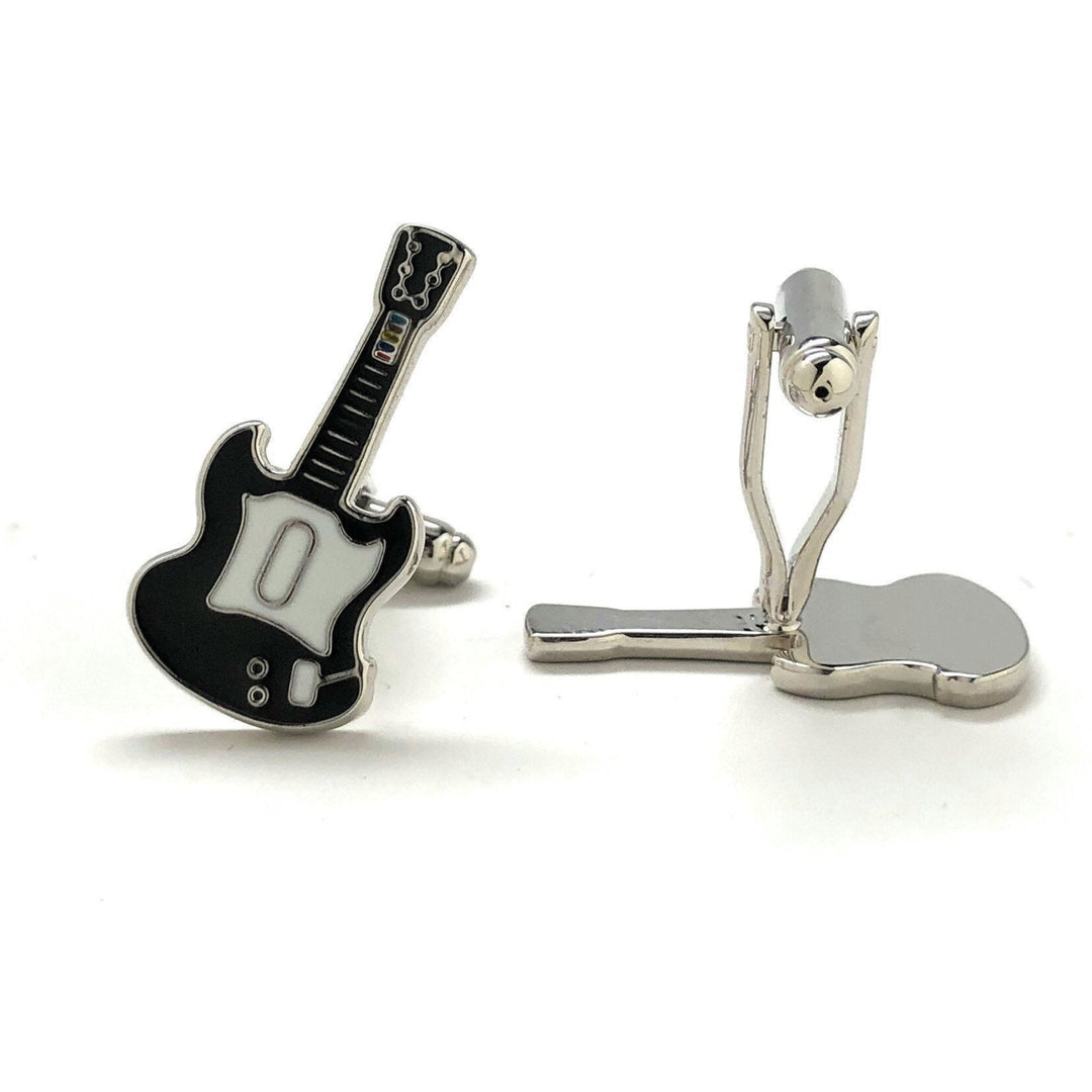 Video Game Cufflinks Rock and Roll Guitar Fun Jukebox Hero Cuff Links Comes with Gift Box Image 3