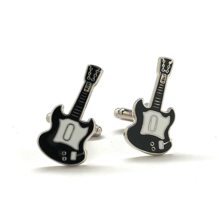 Video Game Cufflinks Rock and Roll Guitar Fun Jukebox Hero Cuff Links Comes with Gift Box Image 4