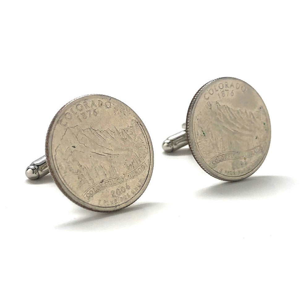 Birth Year Birth Year Colorado State Quarter Cufflinks Rocky Mountain Coin Jewelry Money Currency Finance Accountant Image 1
