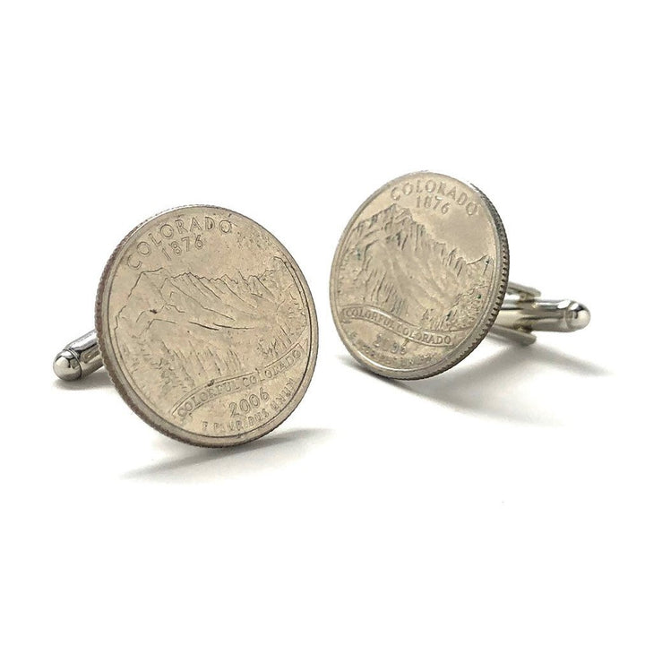 Birth Year Birth Year Colorado State Quarter Cufflinks Rocky Mountain Coin Jewelry Money Currency Finance Accountant Image 2