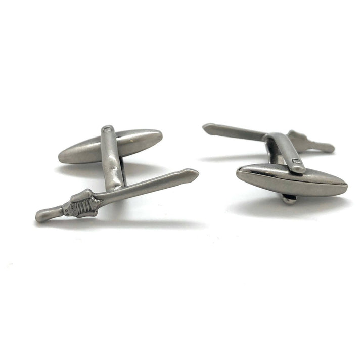 Gunmetal Sword Cufflinks The Bigger the Sword the Better Fun Cool Novelty Pirate Knight Cuff Links Comes with Gift Box Image 3