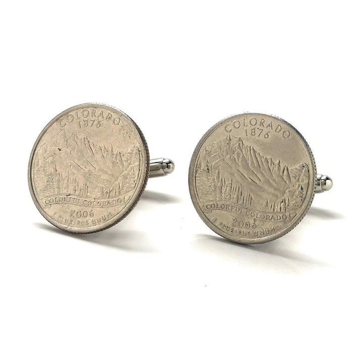 Birth Year Birth Year Colorado State Quarter Cufflinks Rocky Mountain Coin Jewelry Money Currency Finance Accountant Image 4