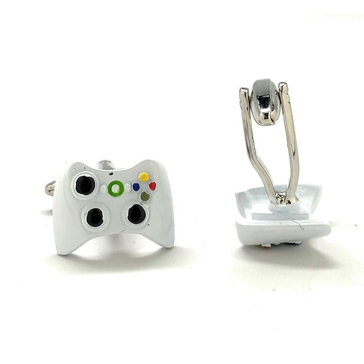 Cufflinks Video Game Controller White Edition Video Gamer Cuff Links Fun Nerdy Custom Cufflinks Cool Unique White Image 3