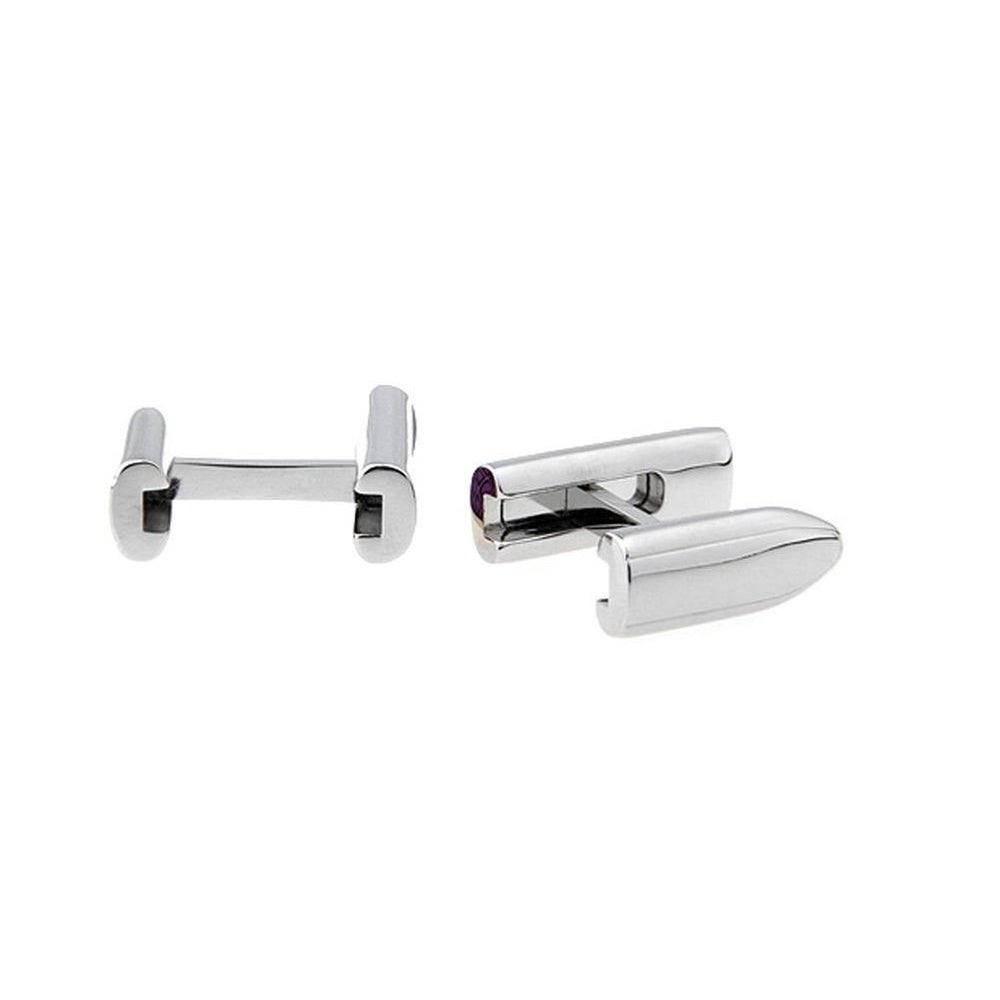 Silver Purple Flip Bar Post Cufflinks Purple Checkered Pattern Design Cool Classy Look Purely Stunning Cuff Links with Image 2