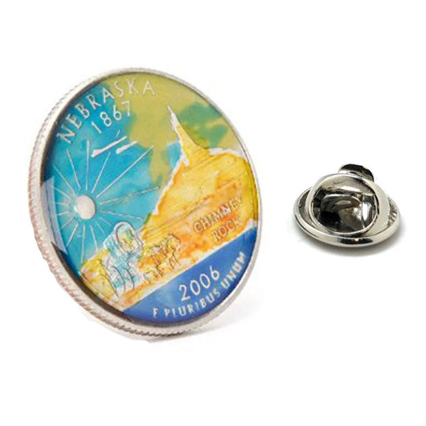 Enamel Pin Hand Painted Nebraska State Quarter Enamel Coin Lapel Pin Tie Tack Travel Souvenir Coins Keepsakes Cool Fun Image 1