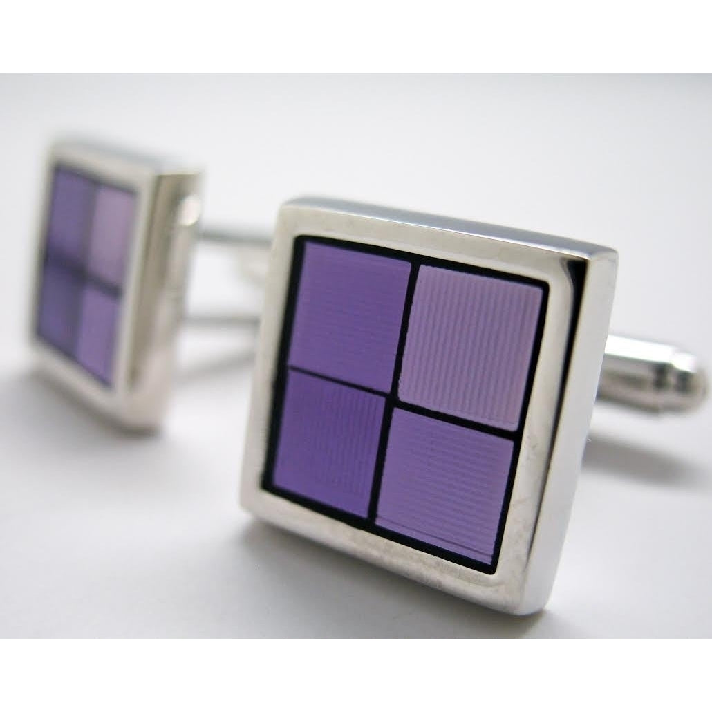 Purple Cufflinks Reflections Four Square Framed Shades of Purple Cufflinks Cuff Links Custom Cufflinks Image 1
