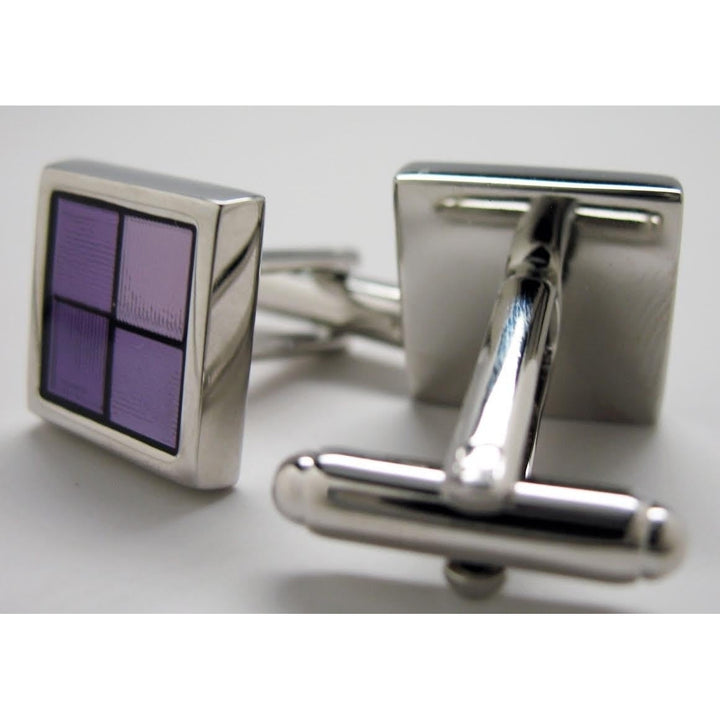 Purple Cufflinks Reflections Four Square Framed Shades of Purple Cufflinks Cuff Links Custom Cufflinks Image 3