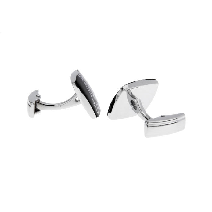 Statue of Liberty NYC Silver and Black Cufflinks Cuff Links Image 3