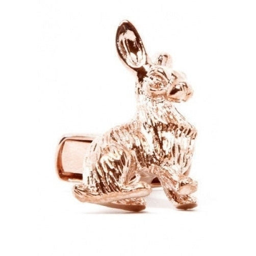 Lucky Rabbit Cufflinks Easter Bunny Thick Rose Gold Tone Cuff Links Comes with Gift Box Image 1