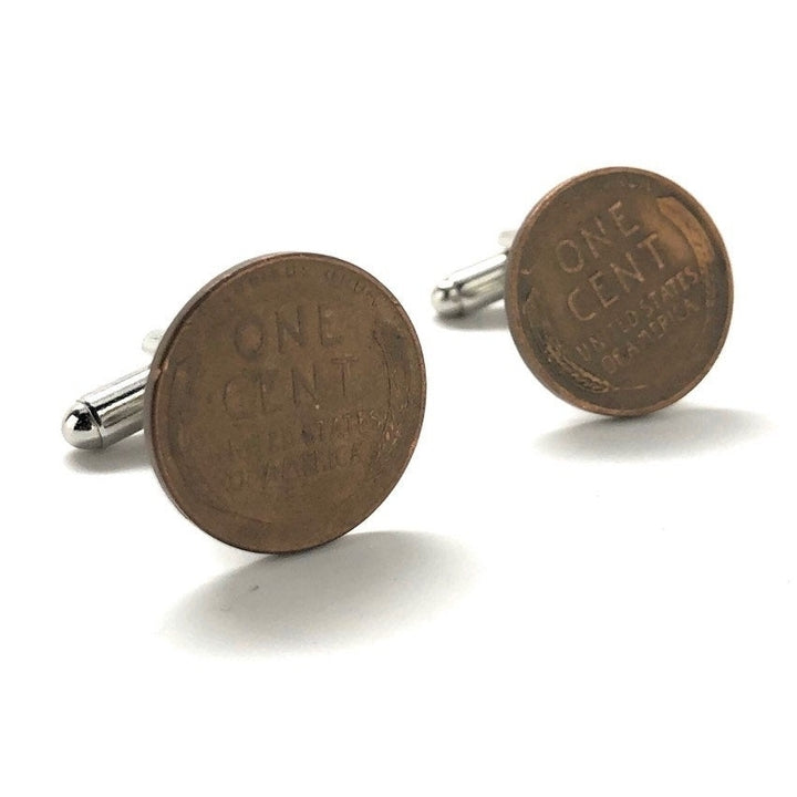 Birth Year Birth Year Cufflinks Famous Wheat Penny Authentic US Currency Cuff Links Unique Gift Collector Enamel Coin Image 1