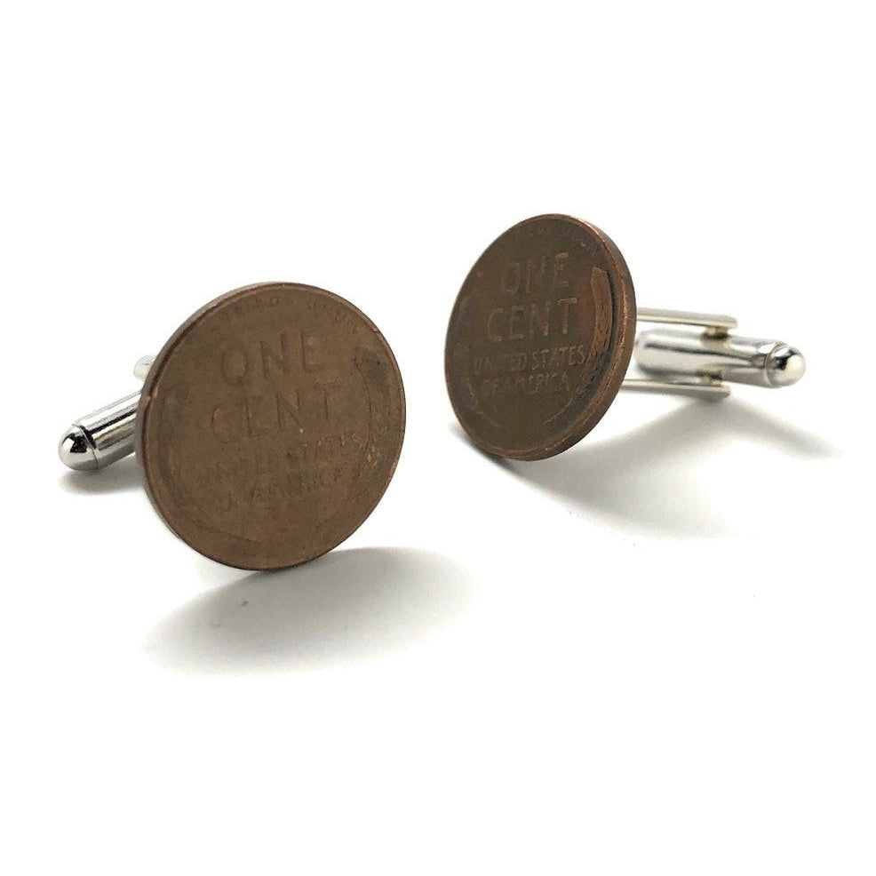 Birth Year Birth Year Cufflinks Famous Wheat Penny Authentic US Currency Cuff Links Unique Gift Collector Enamel Coin Image 2