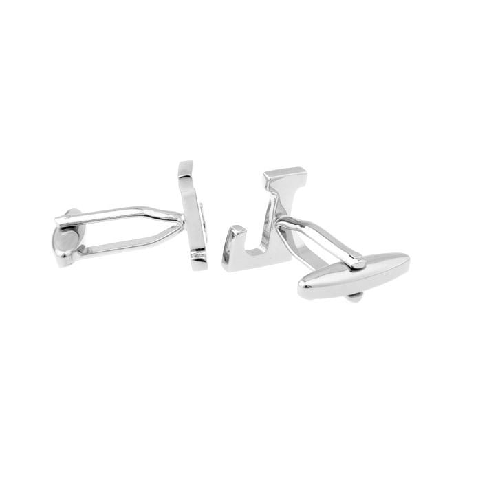 Classic "L" Cufflinks Silver Tone Initial Alaphabet Cut Letters L Cuff Links Groom Father Bride  Wedding Anniversary Image 2