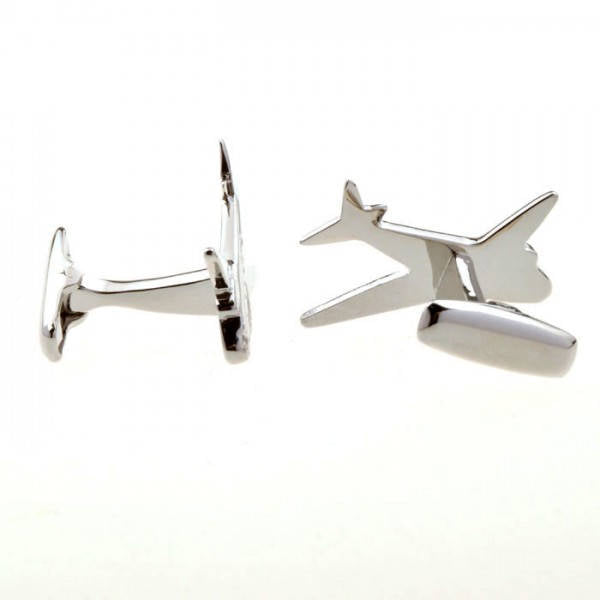 WWII Transport Airplane Cufflinks Silver Tone Prop Air Transport Flying Pilot Aircraft Airliner plane Cuff Links Comes Image 3
