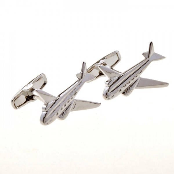 WWII Transport Airplane Cufflinks Silver Tone Prop Air Transport Flying Pilot Aircraft Airliner plane Cuff Links Comes Image 4