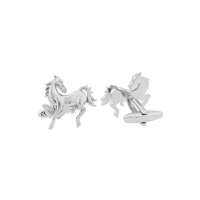 Wild Silver Horse Cufflinks Run for Broke Bronco Stallion Cuff Links Animal Comes with Gift Box Image 2