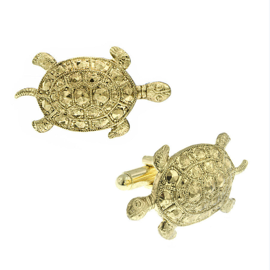 Lucky Turtle Cufflinks Persian Emperor Gold Tone Cuff Links Image 1