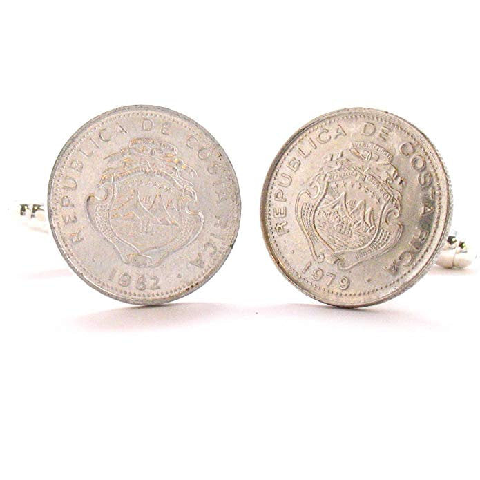 Costa Rica Birth Year Coin Cufflinks Cuff Links San Jose Costa Rican Central America Coin Jewelry Image 1
