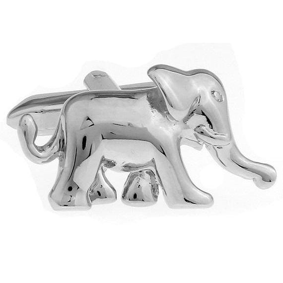 Silver Walking Elephant Cufflinks African Safari Animals Cuff Links Comes with Gift Box Image 1