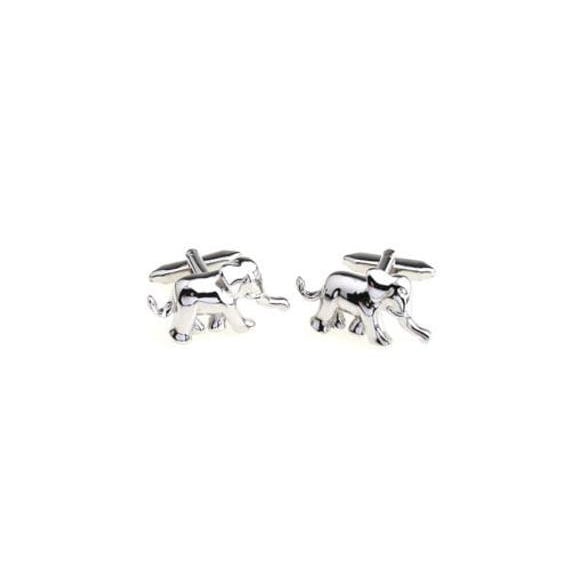 Silver Walking Elephant Cufflinks African Safari Animals Cuff Links Comes with Gift Box Image 2