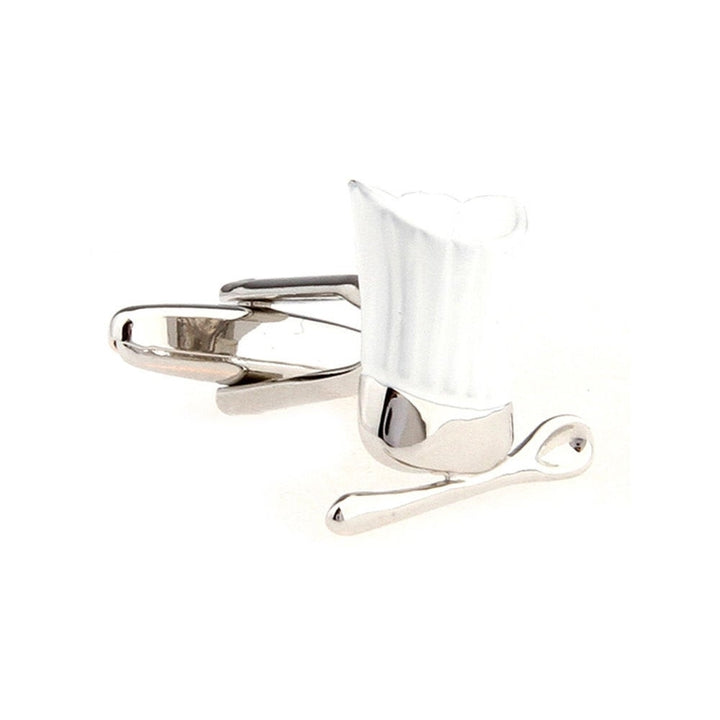 Professional Cook Cufflinks Baker White Chef Hat and Spoon Cuff Links Comes with Gift Box Image 2