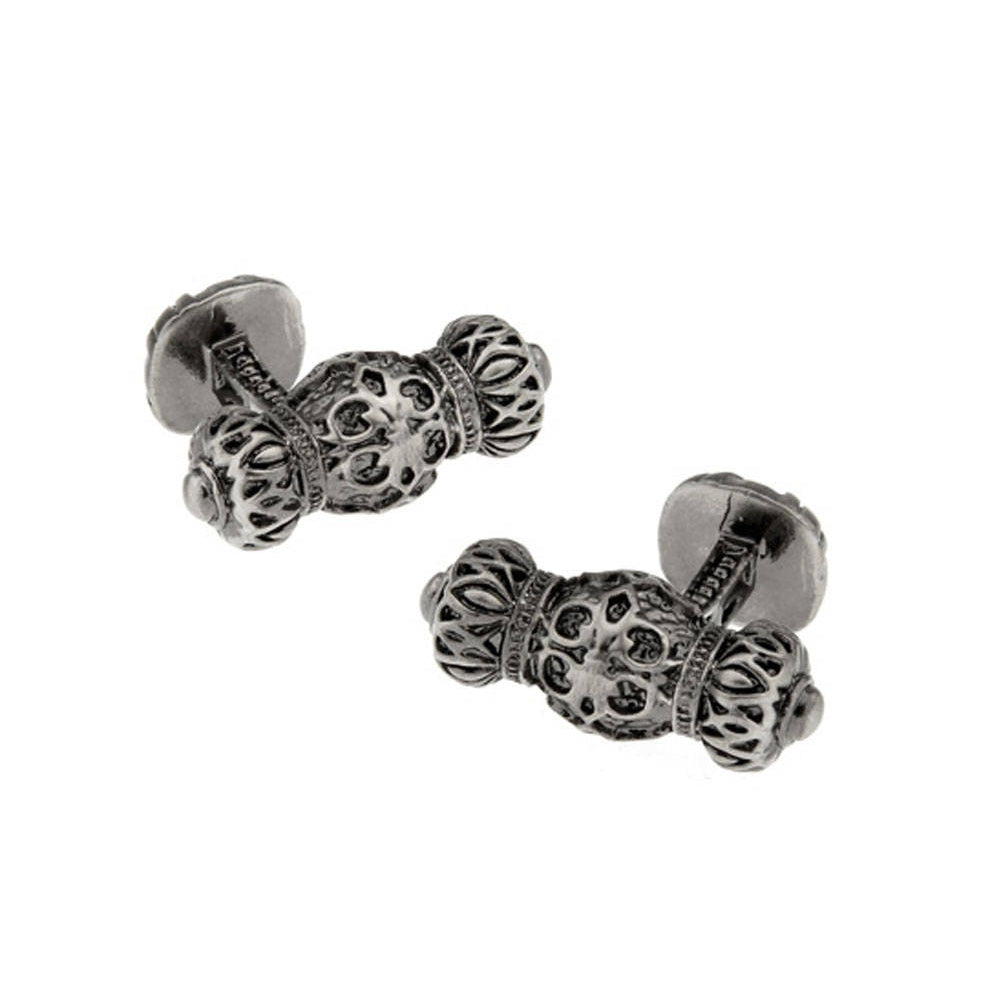 Whistler Scroll Pewter Cufflinks Curved Solid Post Gothic Design Highly Detailed 3D Design Unique Cool Cuff Links Comes Image 1