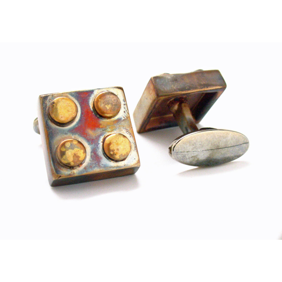 Zombie Apocalyptic Steampunk Brick King Cufflinks Double Blazed Super Cool Cuff Links Let your Inner Nerd Out  Love Image 3