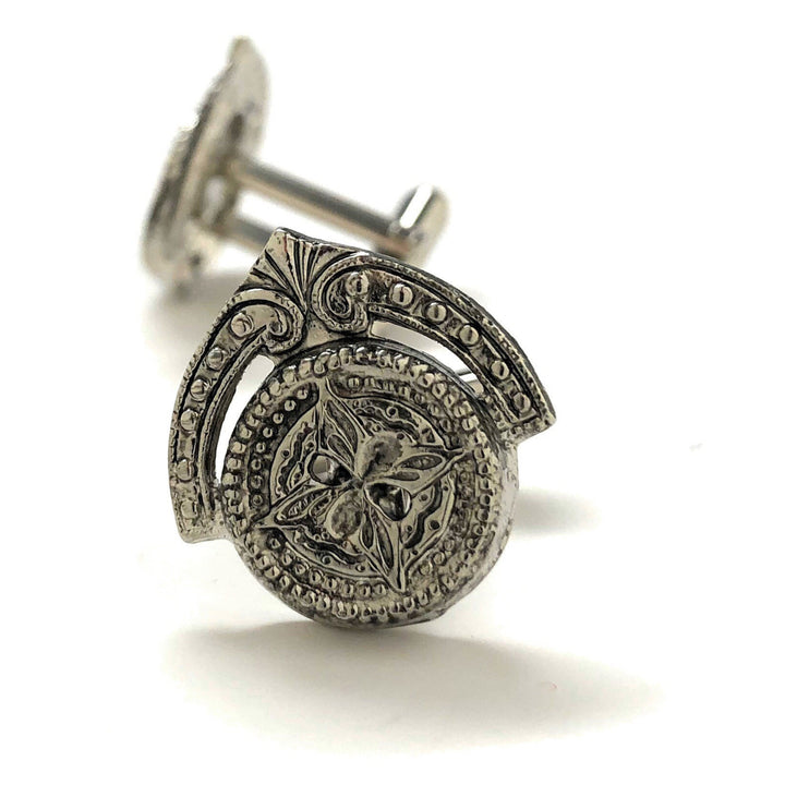 Persian Starlight Crown Cufflinks Silver Tone Cuff Links Image 3