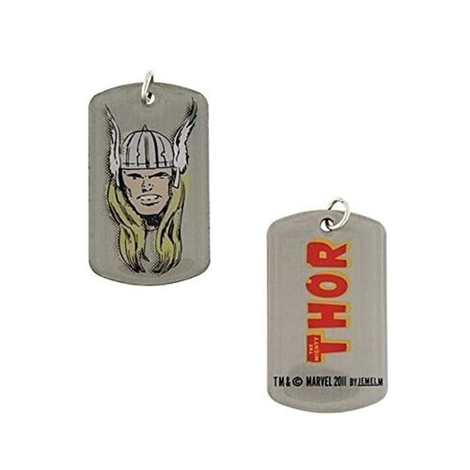 Dog Tag Marvel Comics Mighty Hero Thor Head Dog Tag Pendant Necklace Marvel Comics with Chain vintage jewelry Image 1