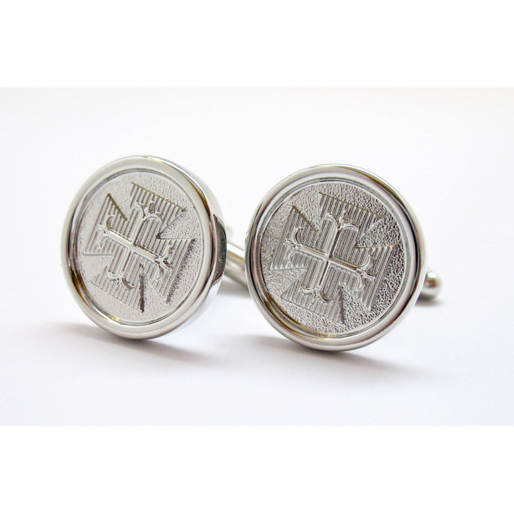 Byzantine Cross Silver Crusaders Cufflinks Silver Cross Cuff Links Byzantine Empire Image 1