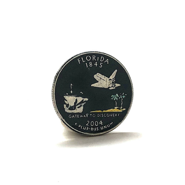 Florida Pin Hand Painted Florida State Quarter Enamel Coin Lapel Pin Tie Tack Collector Pin Travel Coin Keepsakes Cool Image 2
