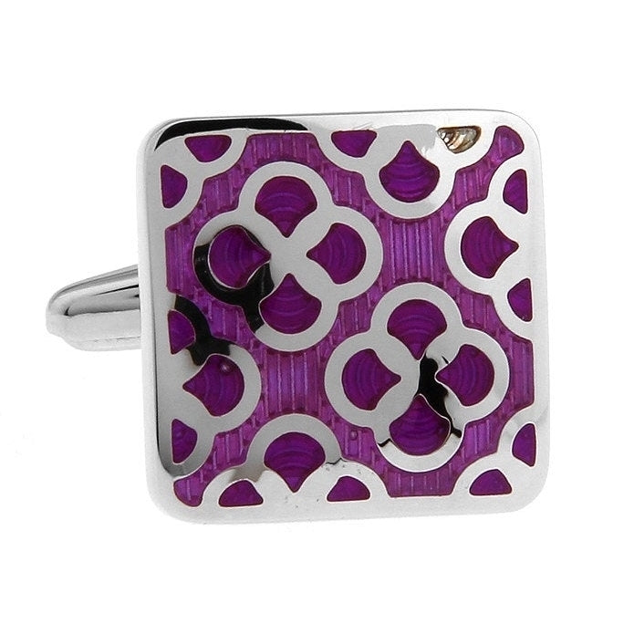 Purple Cufflinks Violet Color Matrix Cufflinks Cuff Links Custom Cufflinks Image 1