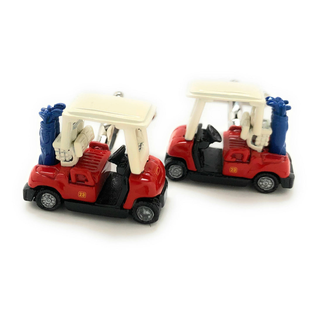 Golf Cart Cufflinks Unique Super Fun 3D  Enamel Golf Cart Cuff Links Corporate Gifts Tournament Comes with Gift Box Image 1
