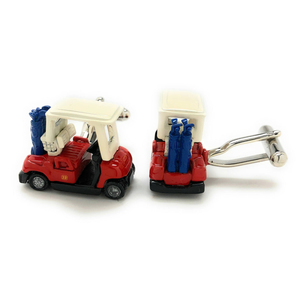 Golf Cart Cufflinks Unique Super Fun 3D  Enamel Golf Cart Cuff Links Corporate Gifts Tournament Comes with Gift Box Image 2