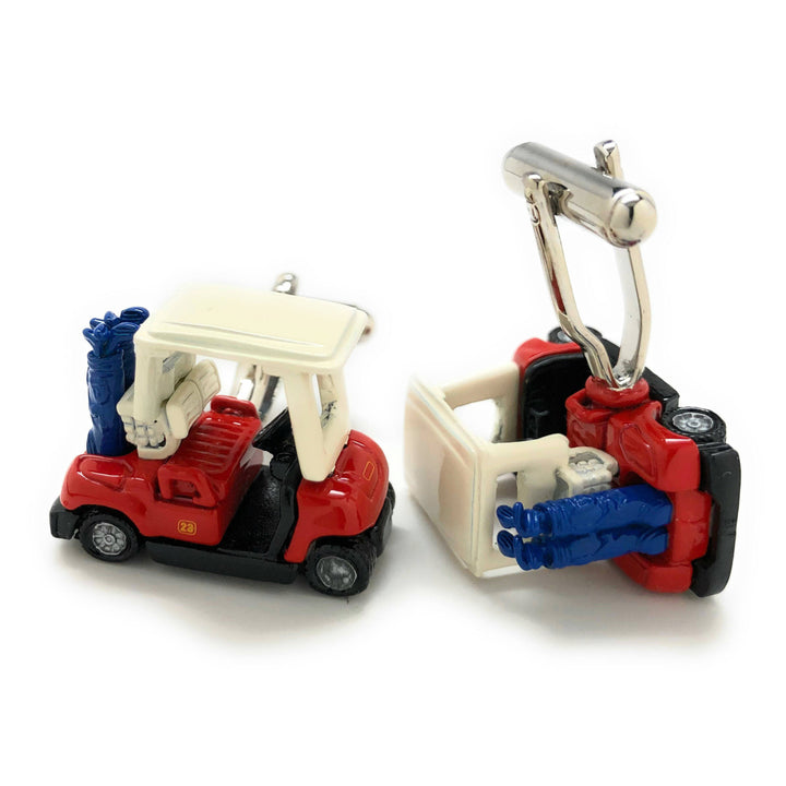 Golf Cart Cufflinks Unique Super Fun 3D  Enamel Golf Cart Cuff Links Corporate Gifts Tournament Comes with Gift Box Image 3