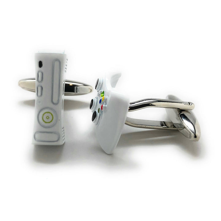 Cufflinks Video Game Controller and Console White Edition Video Gamer Cuff Links Fun Nerdy Cool Unique Comes with Gift Image 2