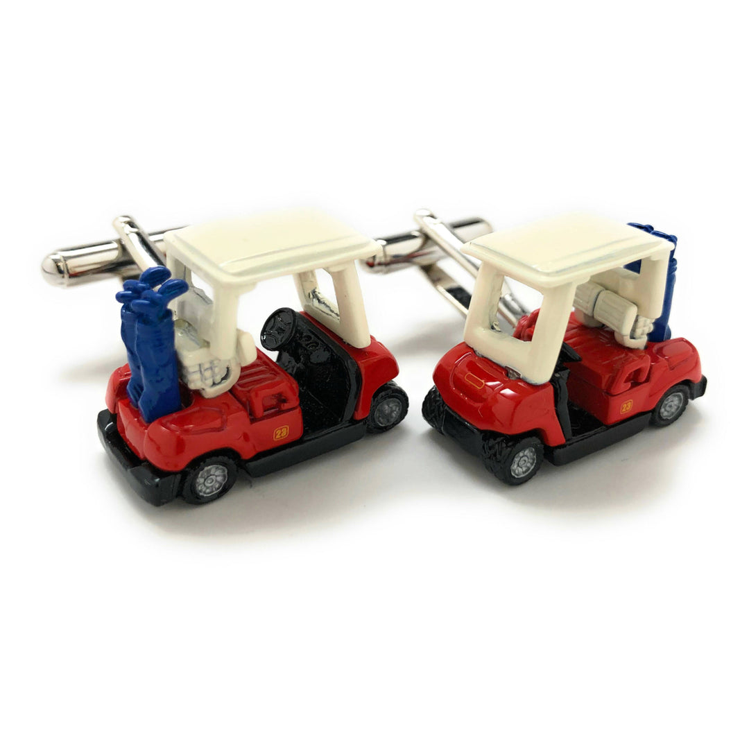 Golf Cart Cufflinks Unique Super Fun 3D  Enamel Golf Cart Cuff Links Corporate Gifts Tournament Comes with Gift Box Image 4