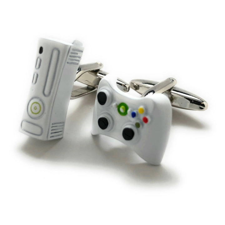 Cufflinks Video Game Controller and Console White Edition Video Gamer Cuff Links Fun Nerdy Cool Unique Comes with Gift Image 4
