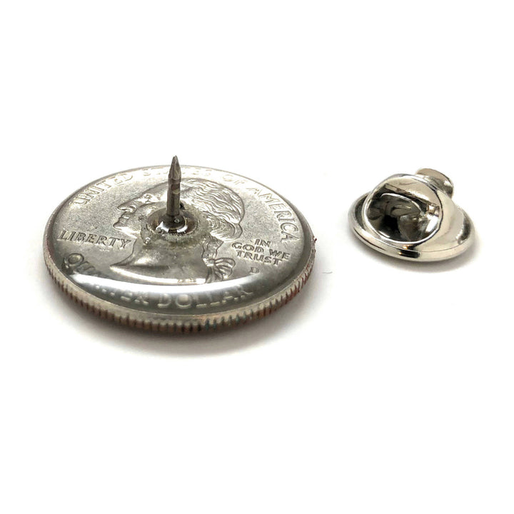 Coin Pin Hong Kong 25 Cents Queen Elizabeth Enamel Coin Lapel Pin Tie Tack Collector Pin Blue Copper Coin Souvenir Hand Image 2