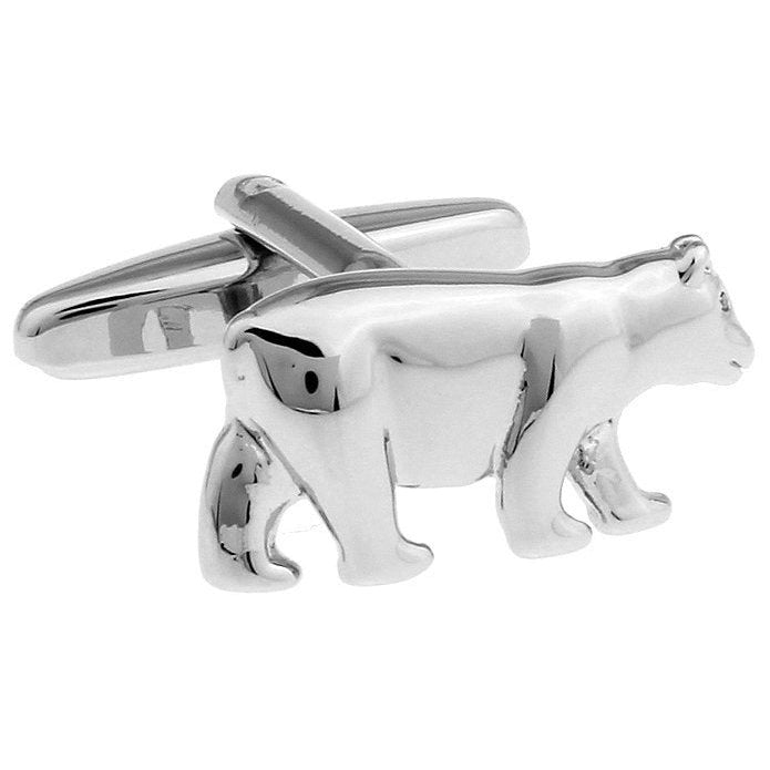 Silver Walking Bear Cufflinks Cuff Links Image 1