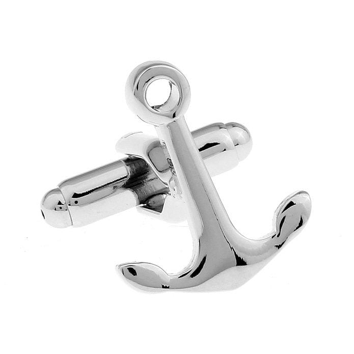 Anchor Cufflink Silver Popeye Cut Out Sailor Ship Crew Cuff Links Image 1